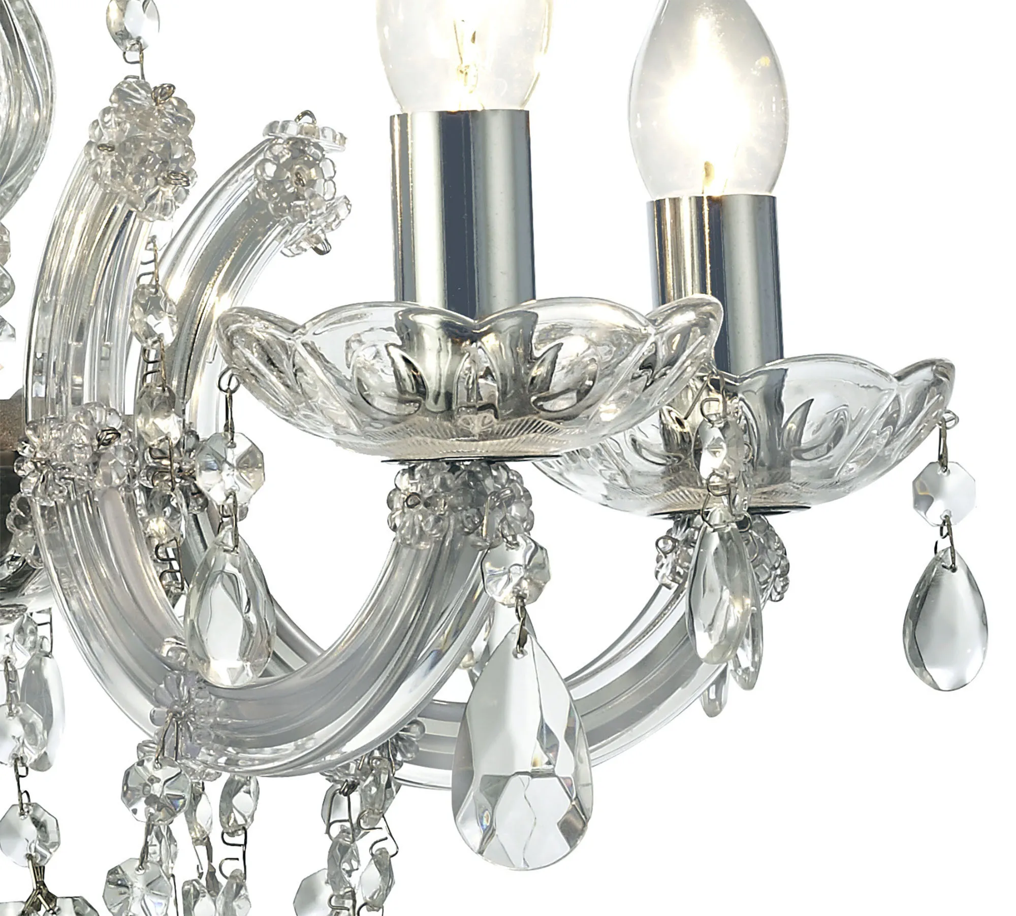 Gabrielle Glass Chandelier 5 Light (Glass Sconce) Polished Chrome D0020  Deco Gabrielle